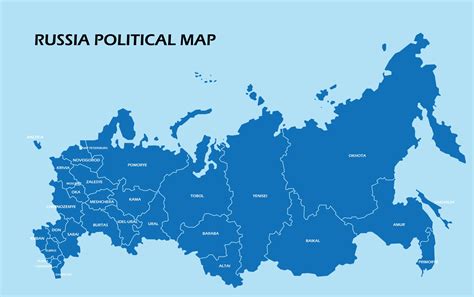 Russia political map divide by state colorful outline simplicity style ...