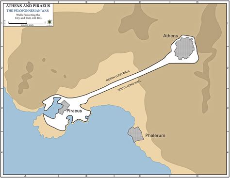 Map of Athens and Piraeus 431 BC