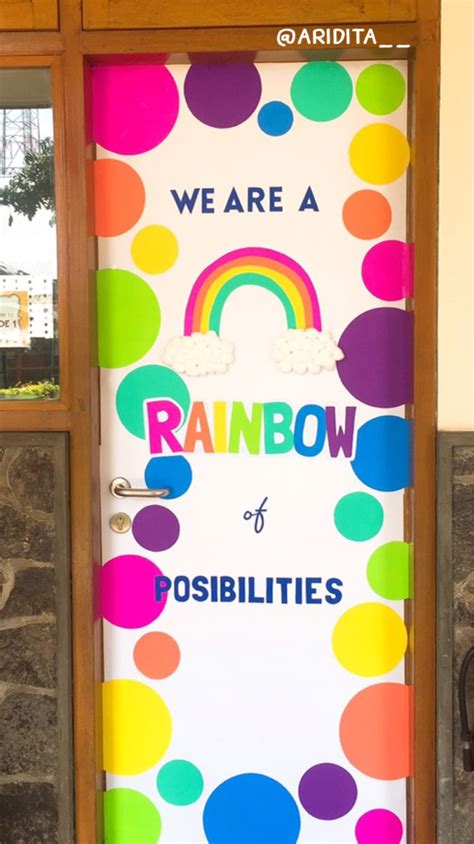 Rainbow Door Display • Classroom Decoration by: Aridita Anggraini | School door decorations ...