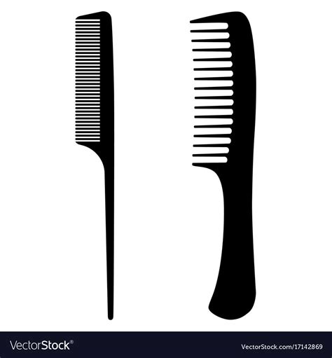 Black hair comb Royalty Free Vector Image - VectorStock