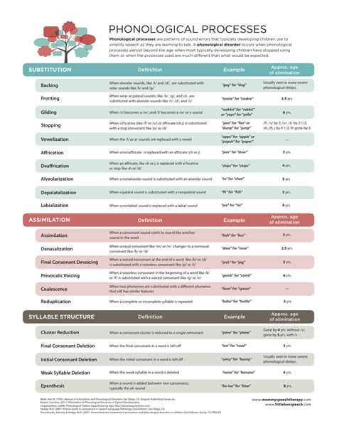 Phonological processes descriptions, examples, and norms. | Articulation | Pinterest | Speech ...