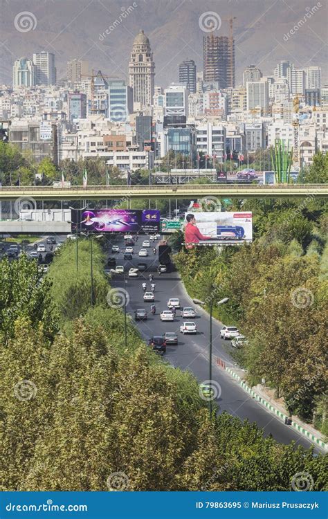 TEHERAN, IRAN - OCTOBER 03, 2016:Tehran Skyline and Greenery in ...