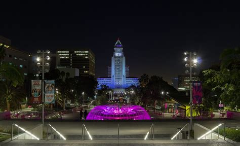 Los Angeles City Hall by Night from Grand Park 1, Los Ange… | Flickr