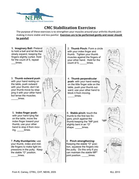 CMC Stabilization Exercises the Purpose of These Exercises Is to ...