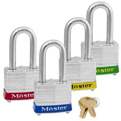 Master Lock® Keyed Alike Padlock Sets With Colored Bumpers | Seton