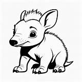 Aardvark Outline Black And White cute coloring Book  Premium AI sketch template