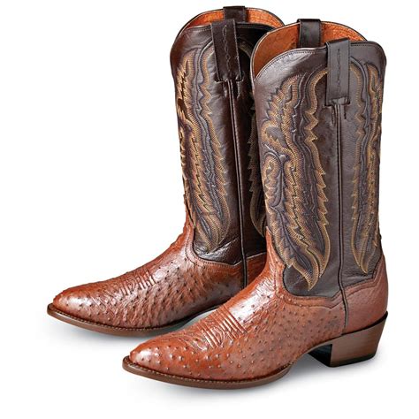 Men's Dan Post® Smooth Ostrich Boots, Cognac - 136927, Cowboy & Western ...