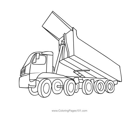 Dump Truck Coloring Page for Kids - Free Construction Vehicles ...