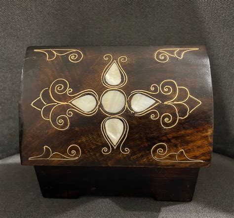 Mother of Pearl Inlaid Jewelry Box Wooden Handcrafted - Etsy