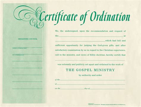 Download Free Minister Ordination Certificate Template for Certificate ...