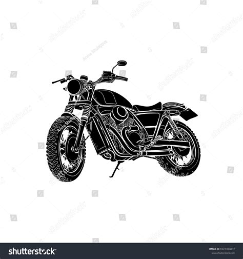 Silhouette Motorcycle Black White Illustration Vector Stock Vector (Royalty Free) 1823386037 ...