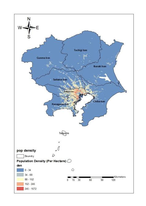 Japan Population Density Map