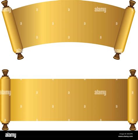 An image of a 3d gold scroll set Stock Vector Image & Art - Alamy