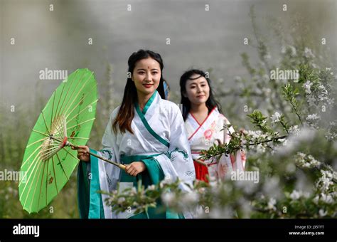 Longnan, China's Gansu Province. 3rd May, 2017. Girls present Han-style ...