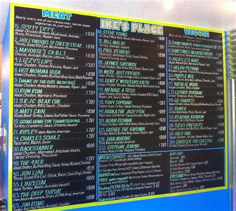 Ike's Place Menu San Francisco Sandwiches | Sandwiches, Best sandwich, Food for thought