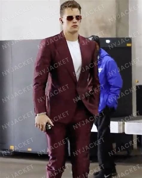 Joe Burrow Suit | Men's Latest Trending Maroon Suit