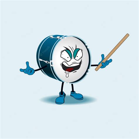 Premium Vector | Drum cartoon character with facial expression