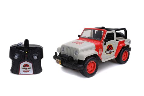 Buy Jada Toys Jurassic World Hollywood Ride Jurassic Park Jeep Wrangler Remote Car Hollywood ...