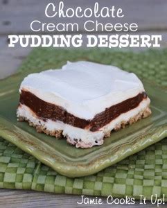 Chocolate Cream Cheese Pudding Dessert - Jamie Cooks It Up