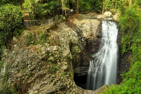 Image of Natural Bridge waterfall in Springbrook National Park ...