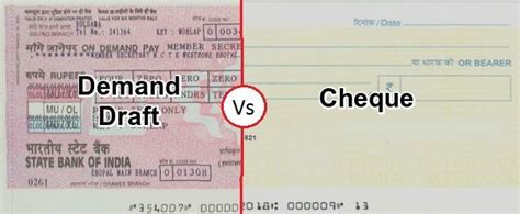 Difference Between Cheque and Demand Draft (with Comparison Chart ...