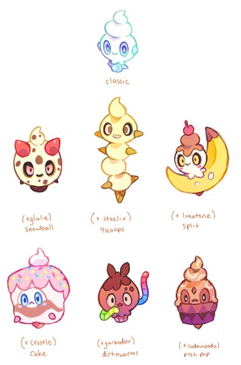 vanillite variations by extyrannomon on DeviantArt