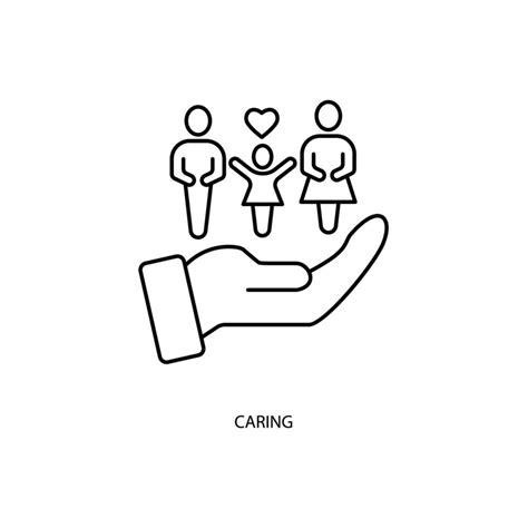 caring concept line icon. Simple element illustration. caring concept ...