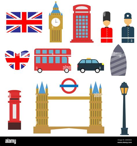 Illustration vector design of London symbol assets collection Stock ...