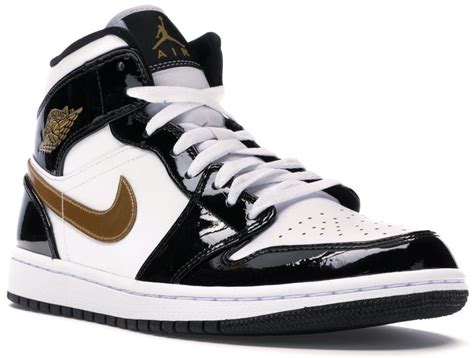 Jordan Air Jordan 1 Mid Patent ‘Black Gold’ Sneakers