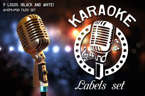 Karaoke labels and logos set | Logo set, Karaoke, Beer logo