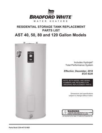 Bradford White AST-40-6 AST Storage Tank Parts List | Manualzz