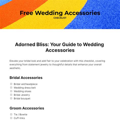 FREE Wedding Checklist Templates & Examples - Edit Online & Download ...