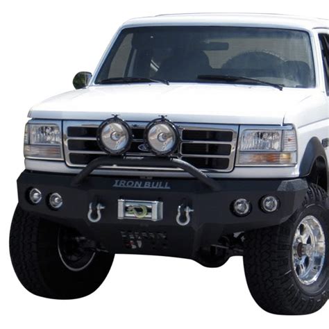 Iron Bull Bumpers® - Ford Bronco 1989 Full Width Black Front Winch HD ...