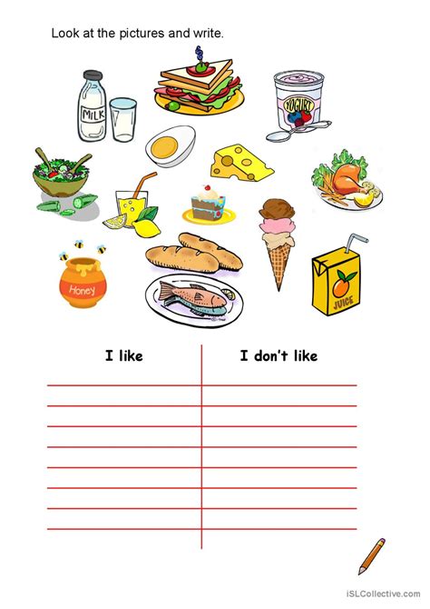 I like / I don't like: English ESL worksheets pdf & doc