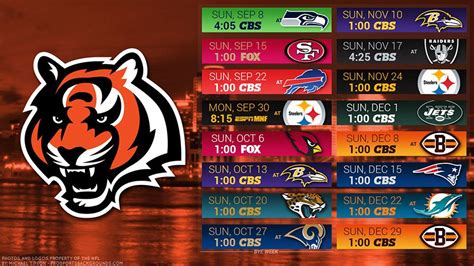 Printable Bengals Schedule