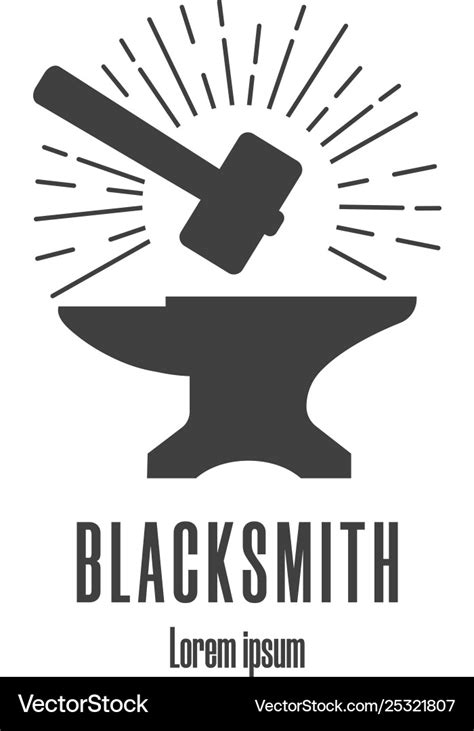 Silhouette icon a hammer and anvil blacksmith Vector Image