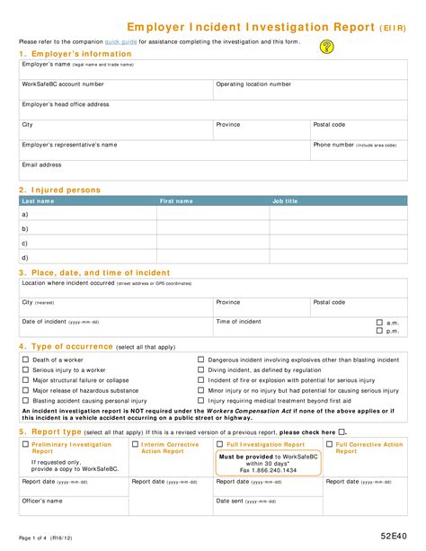 Hr Investigation Report Template