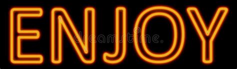 Enjoy neon sign stock illustration. Illustration of inspirational ...