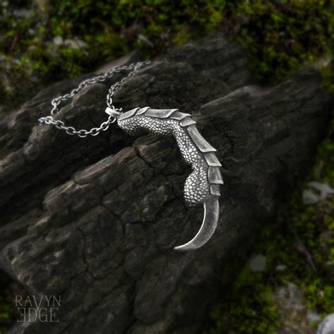 Single Raven Claw Pendant - Crow and Dragon Claw Talisman Jewelry by RavynEdge.