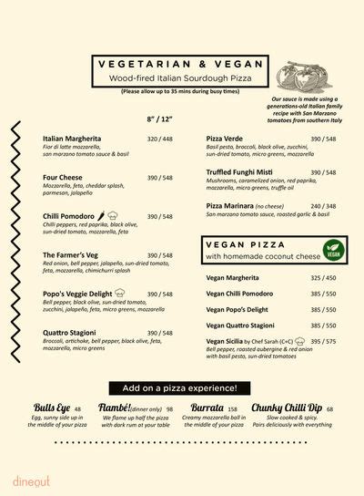 Menu of The Pizza Bakery - All Day Eatery, Bellandur, Bangalore ...