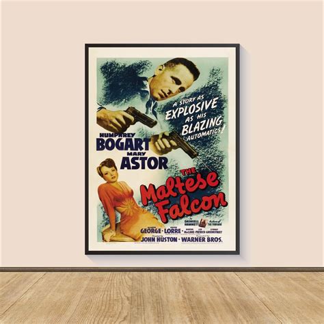 The Maltese Falcon Vintage Movie Poster Print, Canvas Wall Art, Room ...