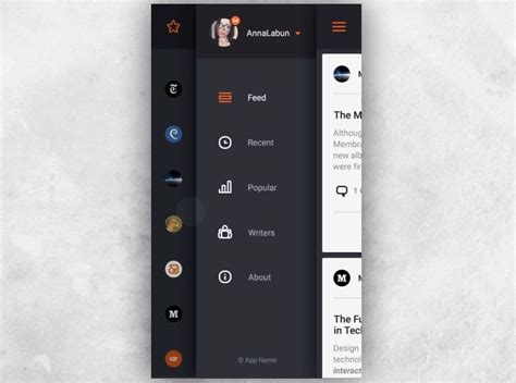 25+ Mobile Navigation Menu UI Design Inspiration - OnAirCode