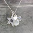 personalised pearl and silver star necklace by bish bosh becca | notonthehighstreet.com
