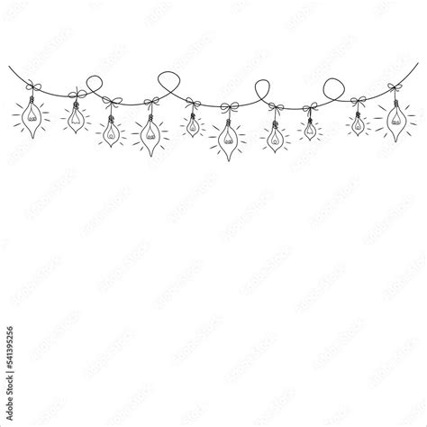 Christmas lights garland border, horizontal border of Christmas colored lights garland Stock ...