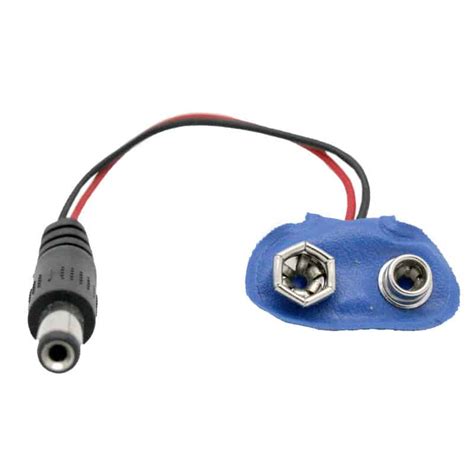 9 V Battery Connector to 2.1 mm DC Male Plug