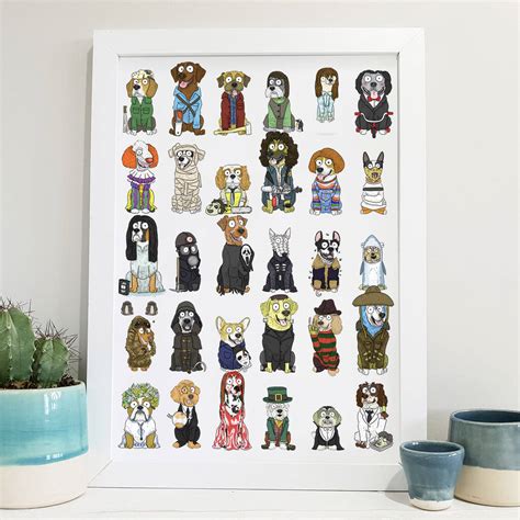 Horror Movie Inspired Dogs Art By Giddings Gifts