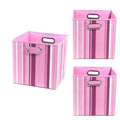 Modern Littles 3-pc. Striped Storage Bin Set (Pink) | Storage bins ...