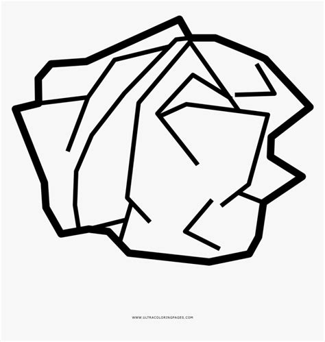 Crumpled Paper Coloring Page - Cartoon Crumpled Paper Clipart, HD Png ...