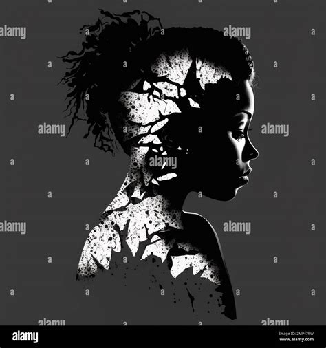 Black woman silhouette. Black lives matter . African, American Stock ...