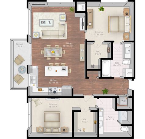 shouse? Mill & Main luxury apartments floor plans | Condo floor plans ...